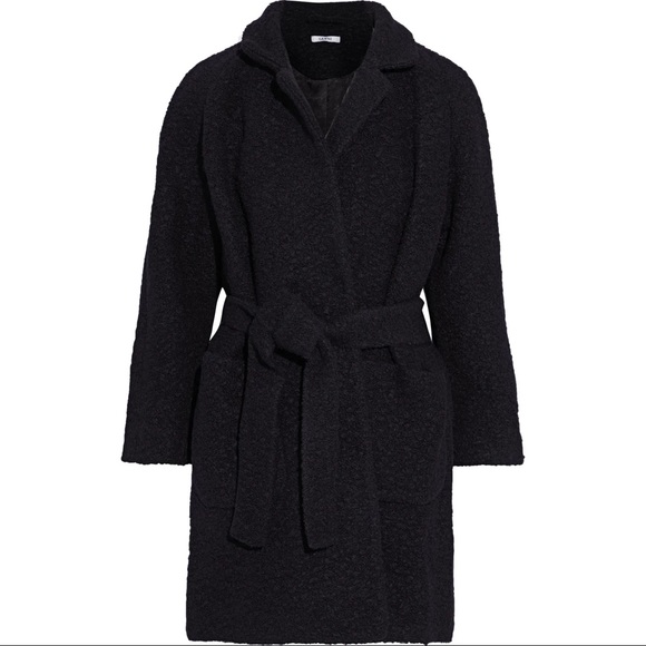 ganni fenn wrap coat black